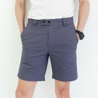 กางเกงขาสั้น (สีเทาเข้ม) ทรงสวยเข้ารูป ความยาว16นิ้ว กางเกงขาสั้นผู้ชายสไตล์เกาหลี