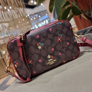 COACH JES CROSSBODY IN SIGNATURE CANVAS WITH HEART PETAL PRINT