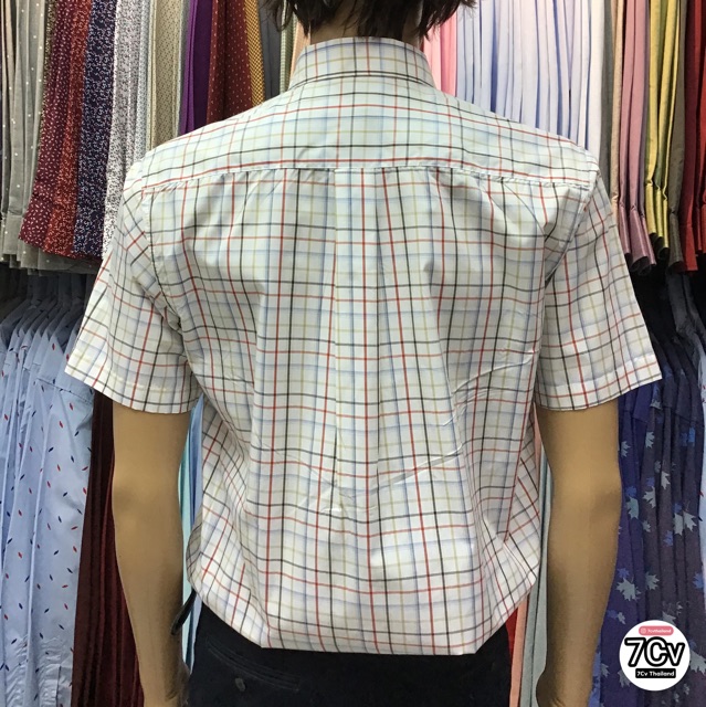 เสื้อแขนสั้น-ลายสก๊อต-โทนสว่าง