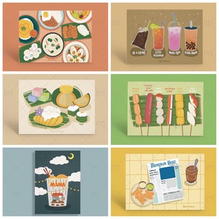 สินค้า โปสการ์ดอาหารไทยน่ารักๆ Thai Food Collection Postcards