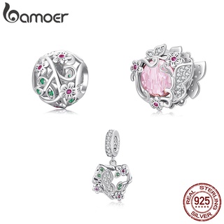 Bamoer 21 Models Dream Garden Series 3 Styles Sterling 925 Silver Fashion Charms for Necklace DIY Jewelry Accessories BSC551