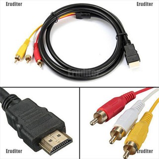 อะแดปเตอร์สายเคเบิ้ลเสียงวิดีโอ Hdmi เป็น 3 RCA