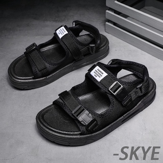 SKYE รองเท้าแตะยางสีดำผู้ชาย ขนาด36-44 รองเท้าแตะรัดส้นแฟชั่น