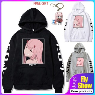 เสื้อแจ็กเก็ตกันหนาวแขนยาว มีฮู้ด ลายการ์ตูนอนิเมะ Darling In The Franxx แฟชั่นสําหรับผู้ชาย และผู้หญิง