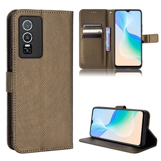 Vivo Y76 5G เคส PU Leather Case เคสโทรศัพท์ Stand Wallet Vivo Y76 VivoY76 5G เคสมือถือ Cover