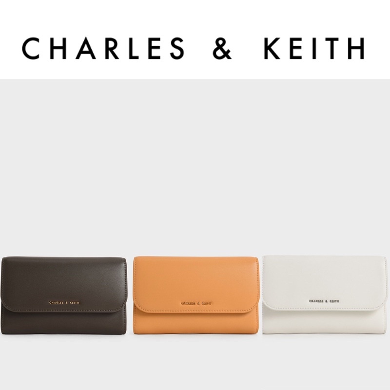 Charles & Keith Women's Magnetic Front Flap Long Wallet