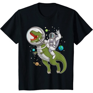 เสื้อยืดผ้าฝ้ายพรีเมี่ยม เสื้อยืด พิมพ์ลายนักบินอวกาศ T-Rex Dinosaur Astro เหมาะกับของขวัญ สําหรับผู้ชาย