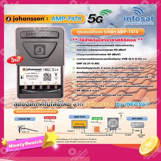 Johansson By Infosat Booster Smart AMP-7474 **ใช้สำหรับเสาอากาศดิจิตอล ป้องกันสัญญาณ 5G รบกวน