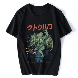 ขายดี!เสื้อยืดแขนสั้น ผ้าฝ้าย พิมพ์ลายมอนสเตอร์ Kaiju Cthulhu Attack สไตล์ฮาราจูกุ แฟชั่นวินเทจ สําหรับผู้ชายS-5XL