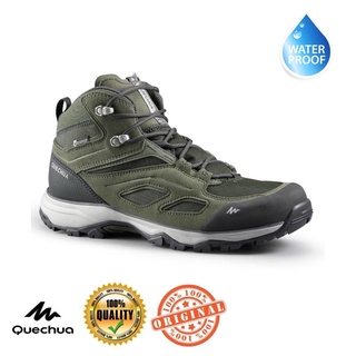 รองเท้าหุ้มข้อเดินป่ากันน้ำสำหรับผู้ชาย รุ่น MH100 (สีกากี) QUECHUA