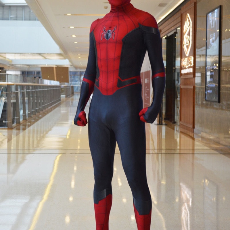 ภาพหน้าปกสินค้าSpiderman Far From Home Costume Superhero  Suit Spider Man Cosplay For Men Women Jumpsuit Bodysuit Carnival Party จากร้าน sherlxh_te บน Shopee