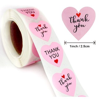 FancyStore [มีสินค้า พร้อมส่ง] สติ๊กเกอร์น่ารัก สติ๊กเกอร์ขอบคุณ สติ๊กเกอร์thankyou (sticker thank you) สติ๊กเกอร์สีชมพู