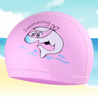 หมวกว่ายน้ำ สำหรับเด็ก PU (ชมพู,ฟ้า) รหัส SWGK
