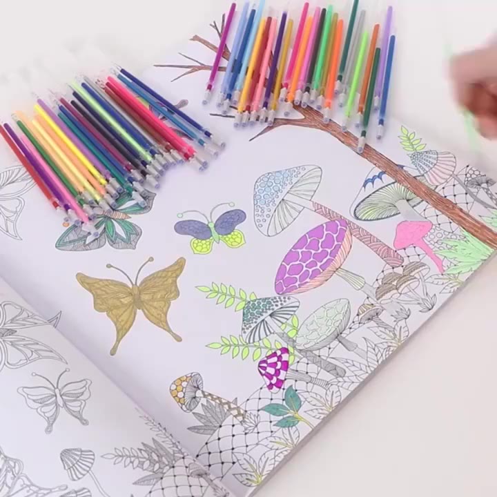 ปากกาเจลรีฟิล-ปากกากลิตเตอร์นีออน-48-ชิ้น-ชุด-สําหรับผู้ใหญ่-สมุดระบายสี-วารสาร-วาดภาพ-doodling-art-markers