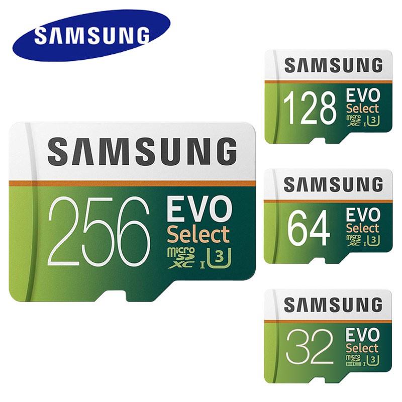 ราคาและรีวิวเมมโมรี่การ์ด SAMSUNG Micro SDcard 32GB 64GB 128GB 256GB Class 10 EVO Select (U3 100MB/s) memory card การ์ดหน่วยความจำ