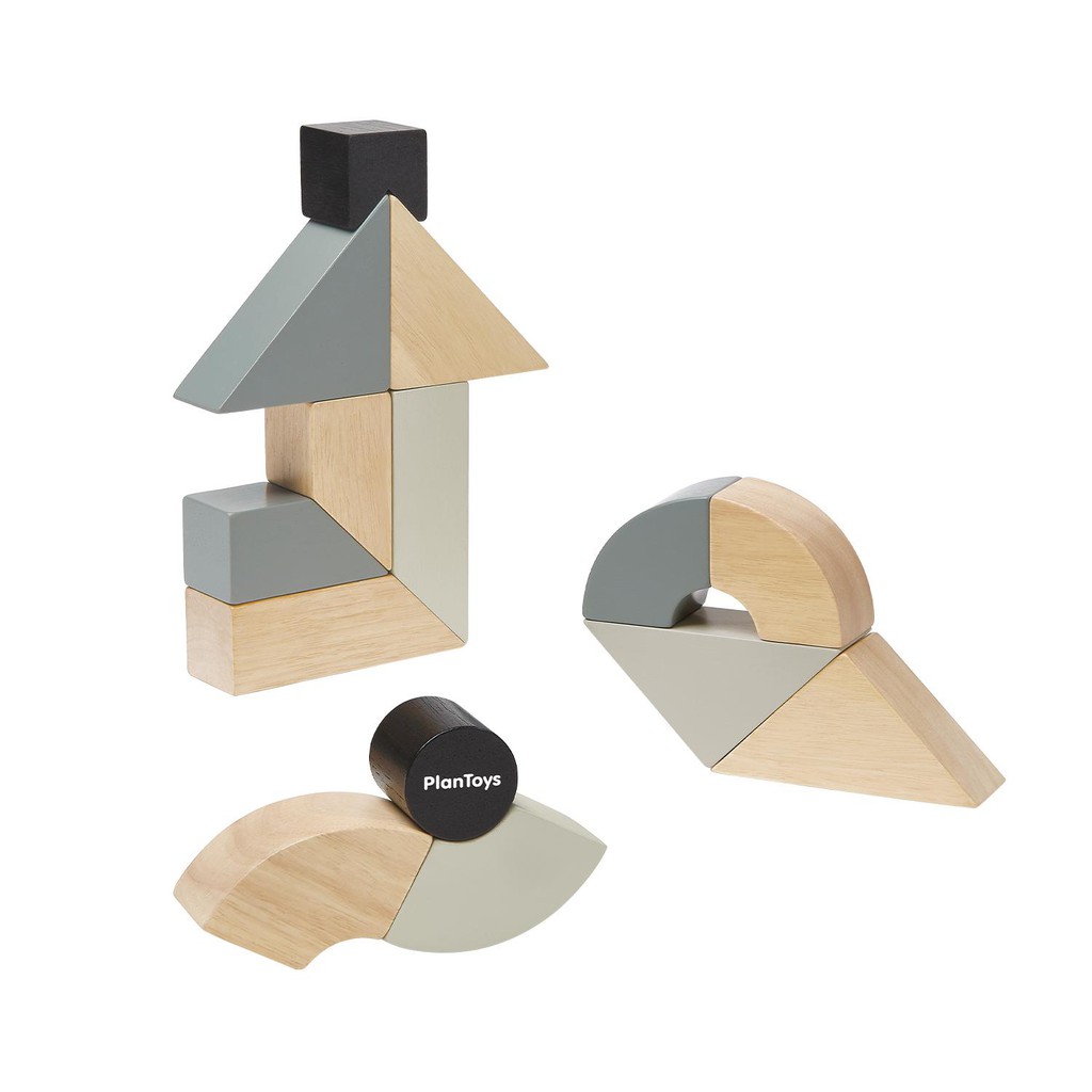 PlanToys ของเล่นไม้ 5508 Twisted Blocks บล็อกไม้เปลี่ยนรูป เสริม ...
