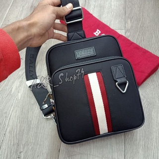 Bodybag Bally Mini Logo List Red White Slingbag Sling Bag กระเป๋าสะพายข้างกระจกคุณภาพ