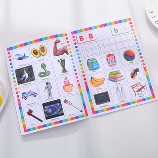 หนังสือ แบบฝึกหัด สติกเกอร์ Picture Dictionary Activity  book Write A-Z สีทุกหน้า