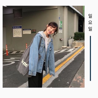 🦕พร้อมส่ง ONE2 HOODY jacket jeans เสื้อแจ็คเก็ต