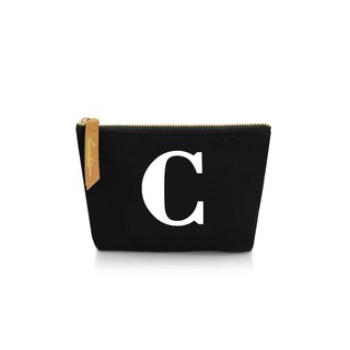 กระเป๋าผ้าลายอักษร ALPHABET  Pouch Coin Bag BLACK  C