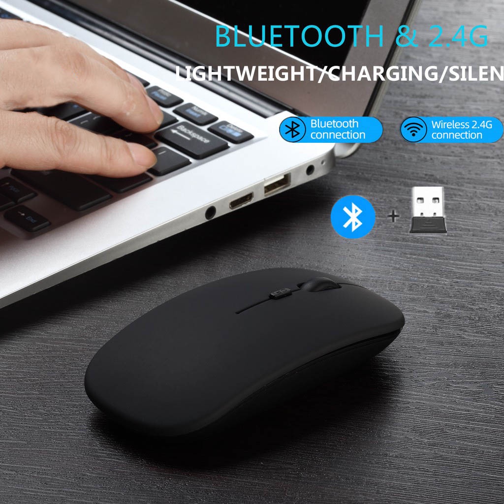 เมาส์ไร้สาย-เมาส์บลูทู-ธ-ไร้dual-model-wireless-mouse-2-4ghz-and-bluetooth-5-0-wireless-mouse