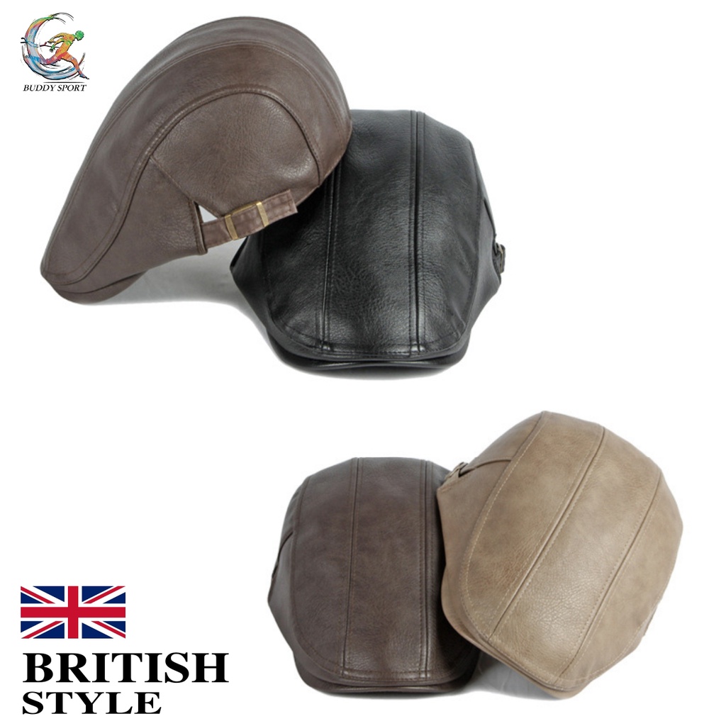 05b8-หมวกเบเร่ต์-british-style-หนัง-pu-classic-style-สวมใส่เท่ห์-อย่างมีสไตล์