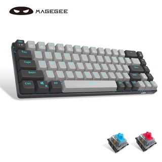 สินค้า Magegee Mk-Box 65% แป้นพิมพ์เล่นเกมแบบใช้สายสีฟ้า Type-C 68 คีย์ไฟ ขนาดมินิขนาดกะทัดรัดสําหรับแล็ปท็อป Windows Pc Gamer