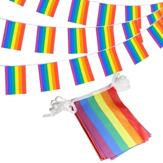 Anley Rainbow String Flag Banners - 26 Feet 32 Flags