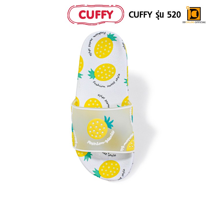cuffy-รองเท้าแตะผู้หญิงแบบสวม-ใส่สบาย-ลายผลไม้-ลายแตงโม-ลูกพีช-สัปปะรด-สตรอว์เบอร์รี-รุ่น-520