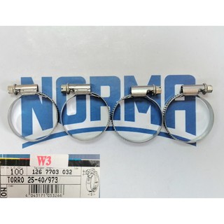 เหล็กรัดท่อสเตนเลส เข็มขัด NORMA W3-9 (8-12)-(50-70) NORMA TORRO W3 clamp (4ตัว/ชุด)