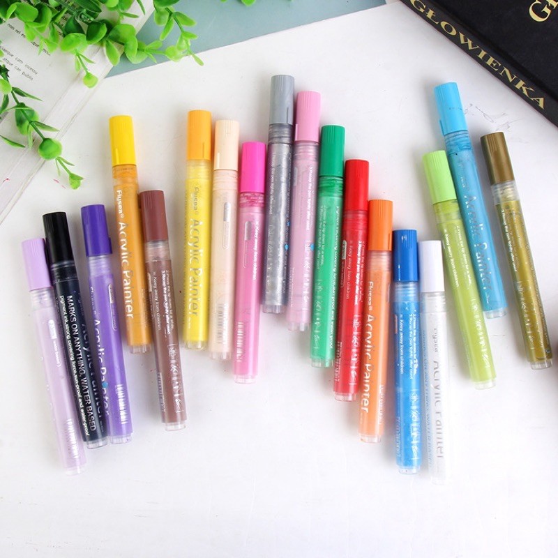 ปากกาชอล์คน้ำflysea-marker-ปากกาเพ้นท์-มาร์คเกอร์-ปากกาเขียนบนวัสดุต่างๆ-ลบไม่ออก-มีหลายสี-ปากกามาร์กเกอร์สีอะคริลิค