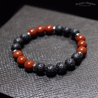 Love You Two style กำไลหินแท้ (Lava/Red Tiger Eye)