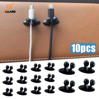 10 ชิ้น แดชบอร์ด ที่จัดระเบียบสายเคเบิล มีกาวในตัว / ที่หนีบสายหูฟัง / ที่ยึดสายชาร์จ USB ที่ยึดสายเคเบิลข้อมูล / อุปกรณ์ตกแต่งภายในอัตโนมัติ