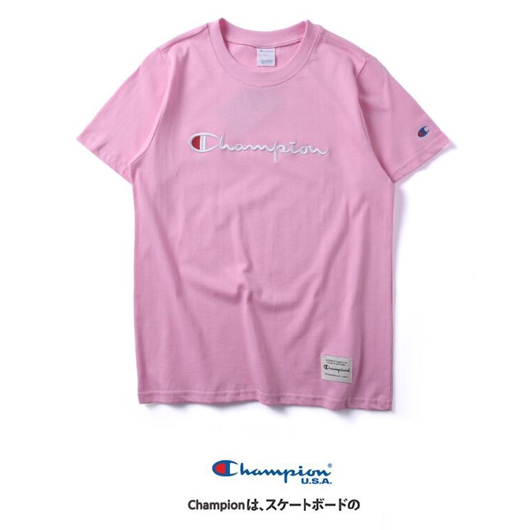 เสื้อยืดแขนสั้นผ้าฝ้ายปักลาย-champion