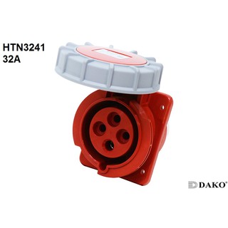 "Dako" Power Plug (เพาเวอร์ปลั๊ก) รุ่น HTN3241 32A 380V-415V 4Pin IP67 ตัวเมีย แบบติดฝั่งเฉียง