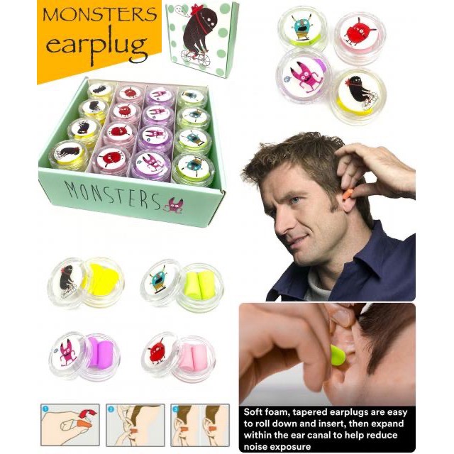 monsters-earplug-ที่อุดหูกันหูอื้อ-12-ชิ้น