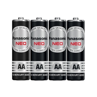 Chaixing Home ถ่านไฟฉาย Neo AA PANASONIC รุ่น R6NT/4SL (แพ็ค 4 ก้อน) สีดำ