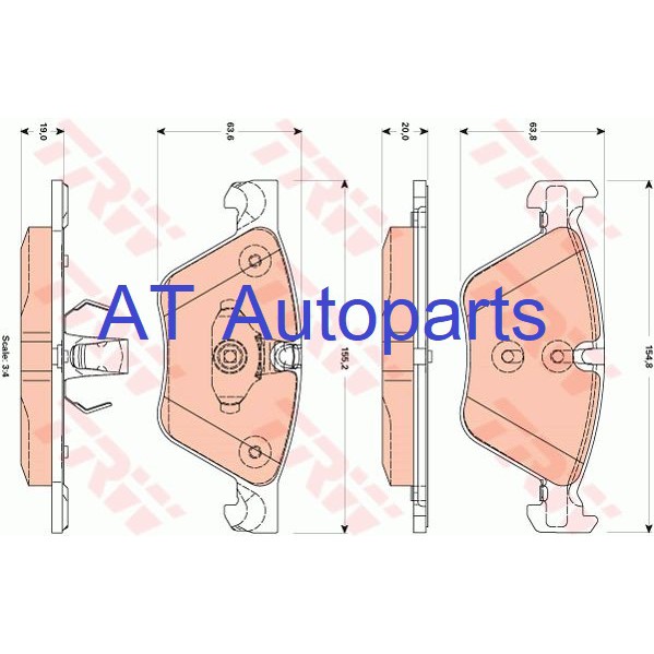 ผ้าเบรคชุดหน้า-bmw-s5-f10-520i-523i-528i-520d-2010-gdb1882-trw-ราคาขายต่อชุด