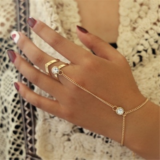 Boho คริสตัล ทาส แหวนนิ้ว สร้อยข้อมือ ย้อนยุค ทอง สายรัดมือ กําไลข้อมือ กําไลข้อมือ เครื่องประดับมือ สําหรับผู้หญิง เด็กผู้หญิง