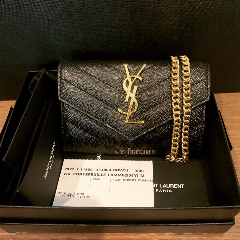 Small Quilted YSL Envelope Wallet