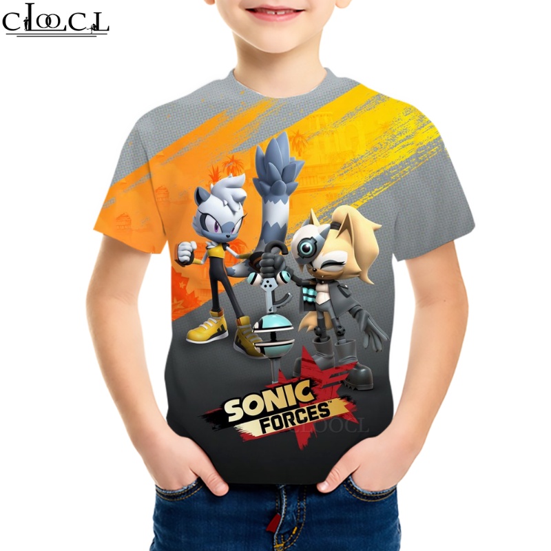 เสื้อยืดแขนสั้นลําลอง-คอกลม-พิมพ์ลายอนิเมะ-sonic-the-hedgehog-สไตล์ฮาราจูกุ-สําหรับเด็ก