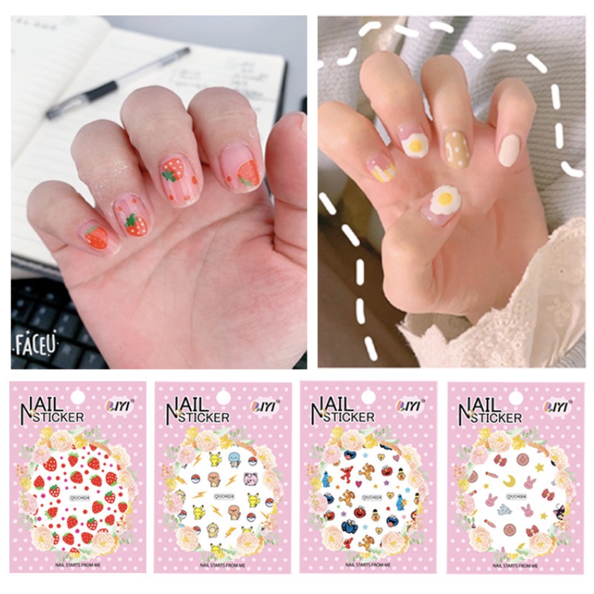 สติ๊กเกอร์ติดเล็บ-nail-sticker-fancy-สติกเกอร์แฟนซี-สติกเกอร์-ติดเล็บ-ตกแต่งเล็บ-แปะได้เลย-ไม่ต้องใช้น้ำ-เล็บแฟชั่น-diy