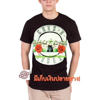 เสื้อยืดวินเทจเสื้อวง Guns N Roses เสื้อยืด กันส์แอนด์โรสเซส ร็อคในตำนาน ลายอมตะ เสื้อวินเทจ RCM413S-5XL