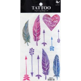 Tattoo ลาย​ ขนนก​ Feather​ แท็ททู สติกเกอร์ HM883