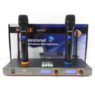 ไมโครโฟนไร้สาย/ไมค์ลอยคู่ UHF WIRELESS Microphone รุ่น A-ONE A-222