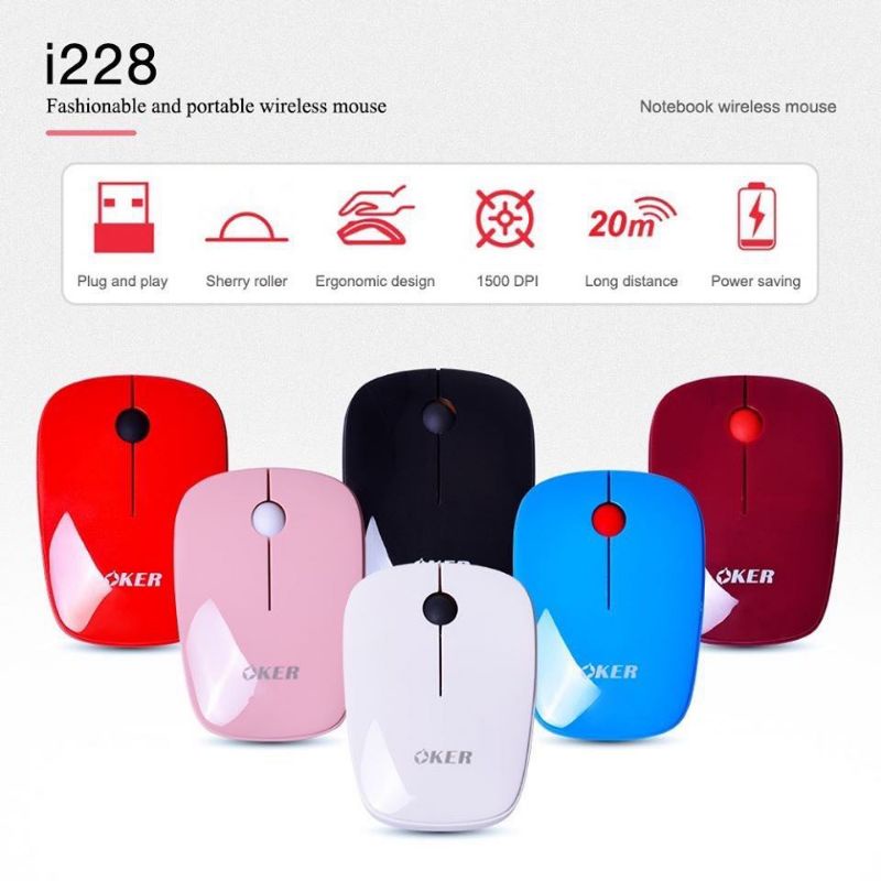 ภาพหน้าปกสินค้าส่งเร็ว oker เม้าส์ไร้สาย เล็กบาง USB 2.4GHz Mouse Wireless รุ่นoker i268 จากร้าน ab_accessories บน Shopee