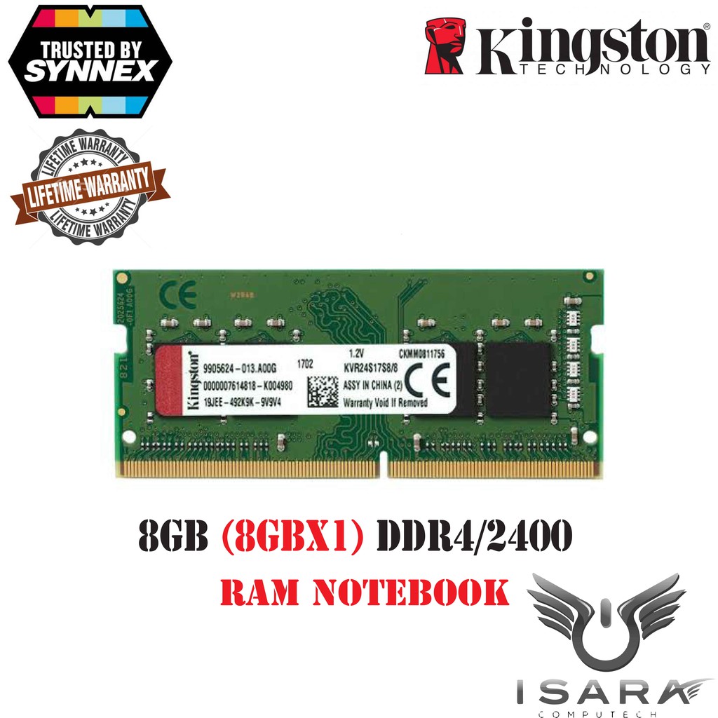 8GB (8GBx1) DDR4/2400 RAM NOTEBOOK (แรมโน้ตบุ๊ค) KINGSTON VALUE RAM ...