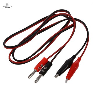 TH COOLMALL 2 Pcs Red Black Banana Plugs to Alligator Clips Prest Cable 1M