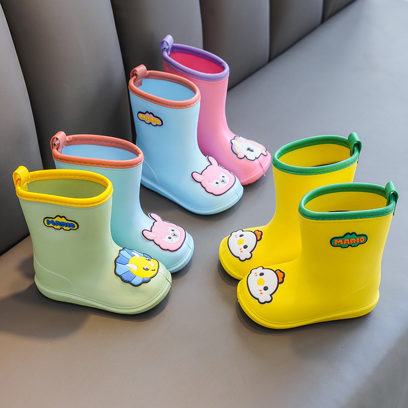 cheerful-mario-รองเท้ากันฝนเด็กเด็กผู้หญิง-eva-กันลื่นกลางแจ้งการ์ตูน-rainboots-เด็กรองเท้ากันน้ำ