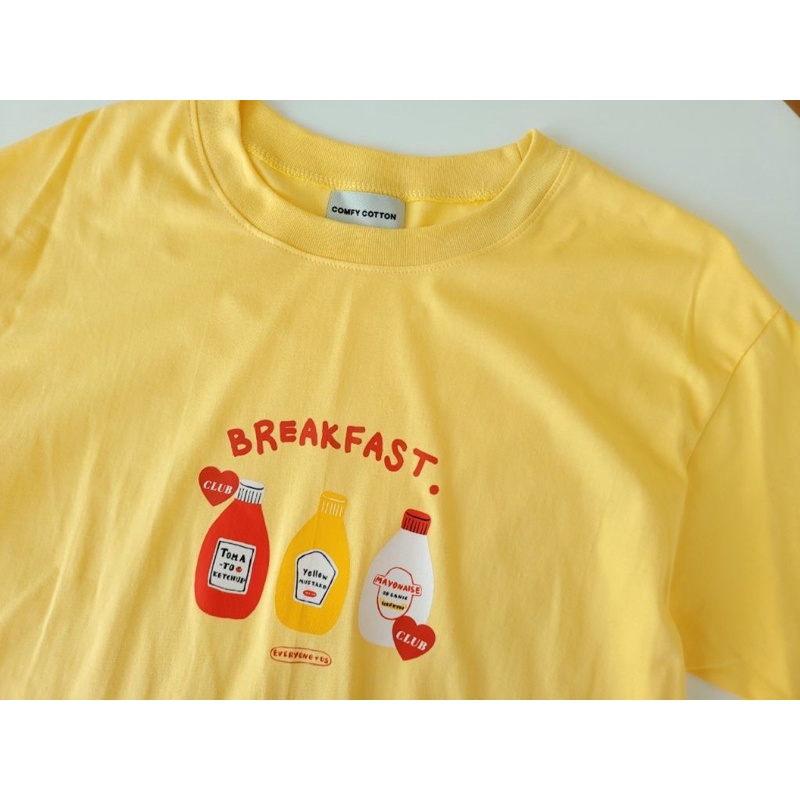 เสื้อยืด-breakfast-อยู่บ้านทุกวันไม่มีเบื่อ-7วัน7สีไปเลย-เพิ่มความสดใสให้ตัวเอง